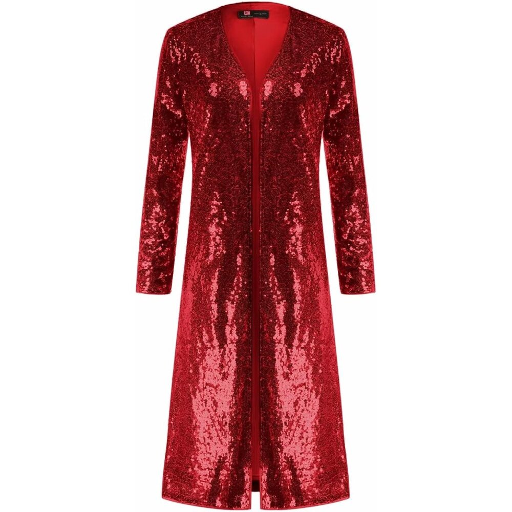 Women's Sequin Blazer Sparkly Open Front Evening … - image 6